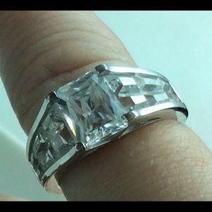 white gold over sterling silver ring